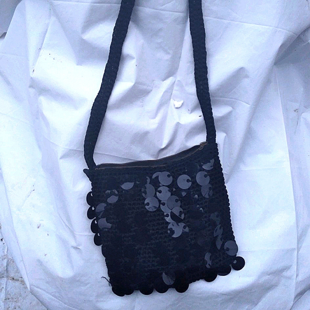 Vintage Walborg Large Black Sequin Shoulder Bag (OS) EUC
